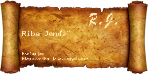 Riba Jenő névjegykártya